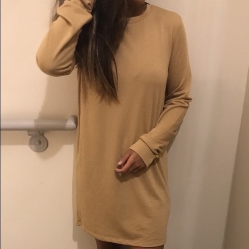 Forever 21 Beige Long Sleeve Dress